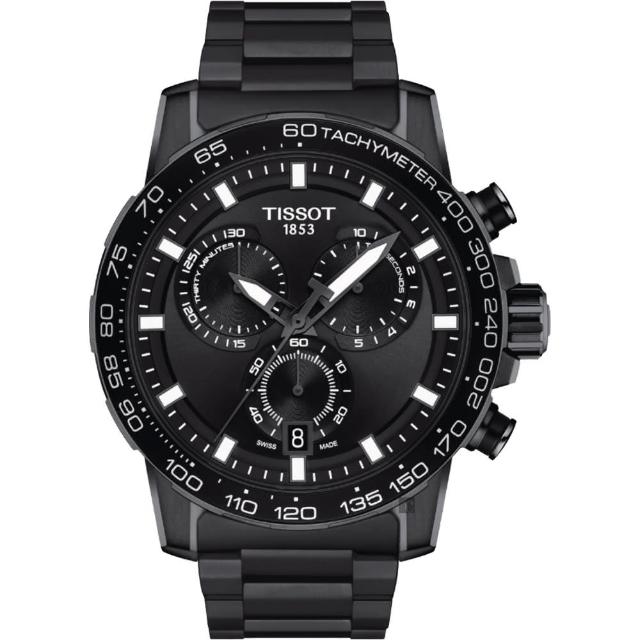 【TISSOT 天梭】Supersport 三眼計時手錶-45.5mm 雙11 優惠(T1256173305100)