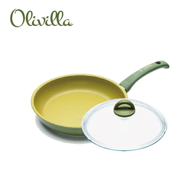 【ILLA 伊拉】橄欖油不沾平底鍋 28cm 鍋蓋組