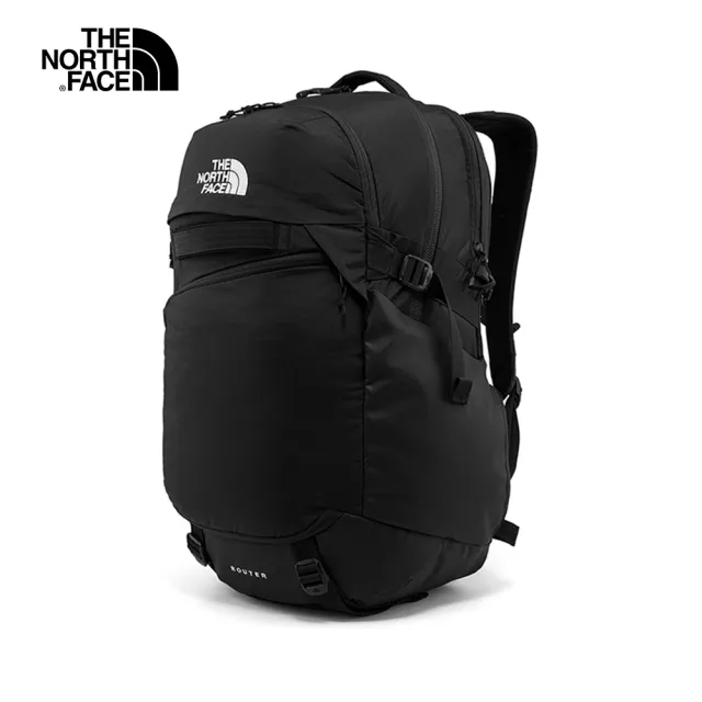 【The North Face 官方旗艦】北面男女款黑色便捷收納休閒後背包｜52SFKX7