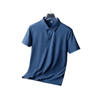 【Boni’s】網眼無痕冰絲POLO衫 M-4XL(現+預 霧霾藍 / 海棠紅 / 黑色 / 孔雀藍 / 灰色 / 深灰色)