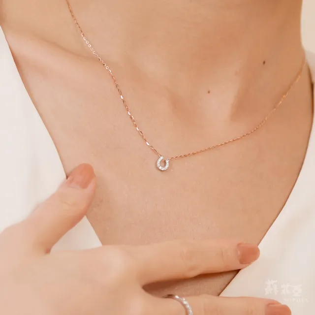 【蘇菲亞珠寶】14K雙色 水滴之心 鑽石套鍊
