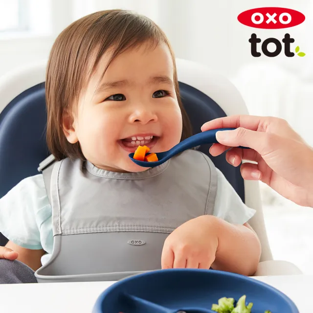 【美國OXO】tot 寶寶握全矽膠湯匙組(3色可選/1Y+)