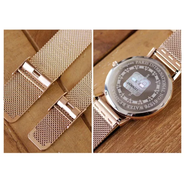 【Valentino Coupeau】細針米蘭網狀不鏽鋼帶錶-玫瑰金e(范倫鐵諾 古柏  VCC)