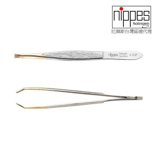 【Nippes Solingen 尼佩斯索林根】德國緞光鍍金不鏽鋼鑷夾
