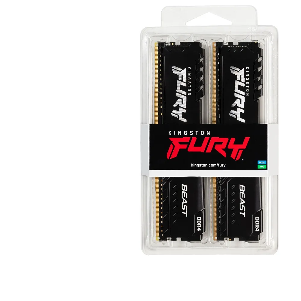 【Kingston 金士頓】FURY Beast DDR4 3600 64GB (32GB x2) PC 記憶體 黑 (KF436C18BBK2/64) *超頻