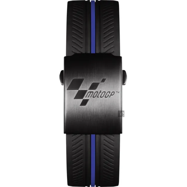 【TISSOT 天梭】天梭 T-RACE MOTOGP 2017限量版賽車錶-黑x藍/45mm 送行動電源(T0924173706100)