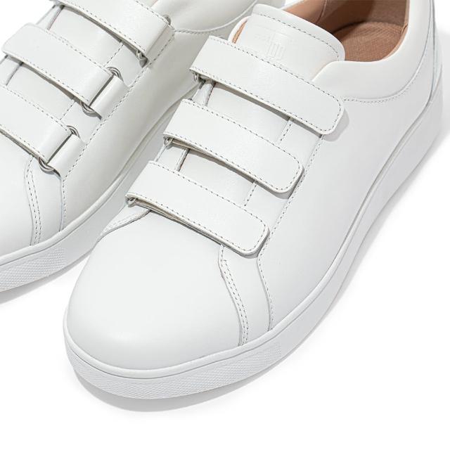 【FitFlop】RALLY QUICK STICK FASTENING LEATHER SNEAKERS 運動風休閒鞋-女(都會白)