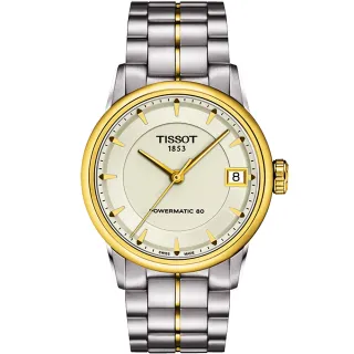 【TISSOT 天梭】T-Classic Luxury 機械錶-銀/半金  女王節(T0862072226100)