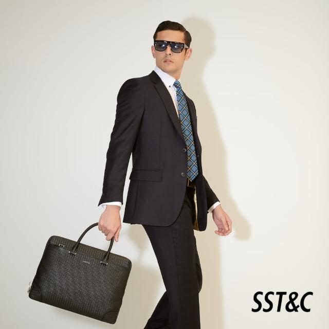【SST&C】米蘭系列藏青格紋修身西裝褲0212104002(換季55折)