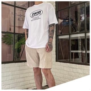 【Dition】薄款絨布oversize膝上短褲 超彈力 居家 休閒 情侶裝 男女可穿(機能抽繩 彈力舒適)