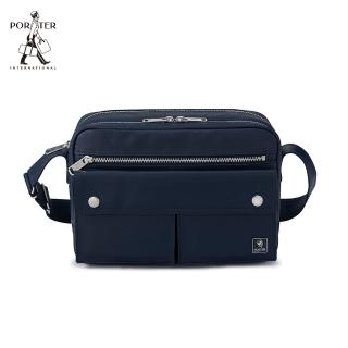 【PORTER INTERNATIONAL】復古品味MORI雙層斜背包(深藍)