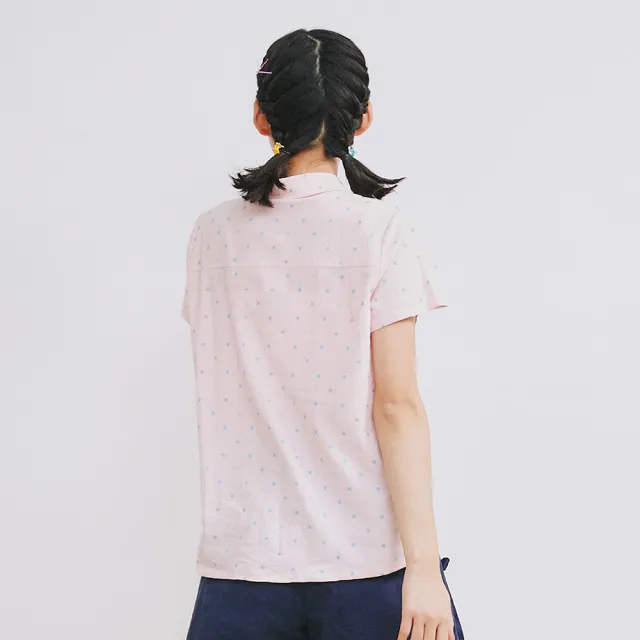 【Dailo】星星印花合身-女短袖襯衫  印花 白 粉 黃(三色/魅力商品/版型合身)