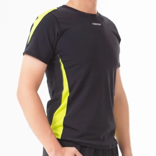 【FREEZONE】男短袖T恤運動上衣（黑黃）(吸濕排汗/慢跑/跑步/登山/重訓/健身房/瑜伽)