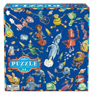 【eeBoo】Lots of Robots  64 Piece Puzzle(機器人 64片拼圖)