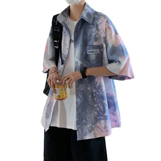 【CPMAX】夏威夷冰絲薄款短袖寬鬆花襯衫(短袖襯衫 襯衫外套 花襯衫 B78)