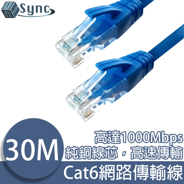 【UniSync】Cat6超高速乙太網路傳輸線 30M