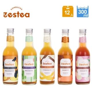 【Zestea Kombucha】Zestea康普茶經典紅茶綜合組300ML*12瓶(無新增、富含益生菌)