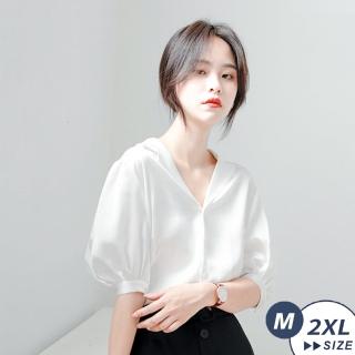 【LANNI 藍尼】★素雅氣質純白泡泡袖襯衫(上衣/上班族/通勤/日常)
