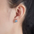 【Aphrodite 愛芙晶鑽】華麗五彩美鑽藍寶石造型耳環(香檳金色)