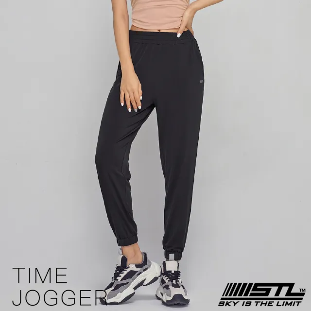 【STL】韓國 yoga 運動慢跑褲 TIME JOGGER 涼感縮口束腳長褲+5cm(黑色Black)