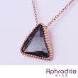 【Aphrodite 愛芙晶鑽】歐美風幸運三角形晶鑽項鍊(玫瑰金紫鑽)