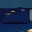 【Yvonne Collection】100%美國純棉被套+枕套組-夢想高空黑熊丈 青藍(加大)
