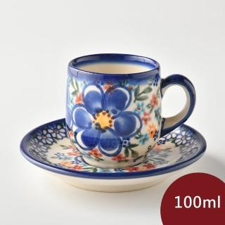 【美學生活 波蘭陶】波蘭陶 Vena 濃縮咖啡杯盤組 馬克杯 咖啡杯 濃縮咖啡杯 100ml(春遊系列)