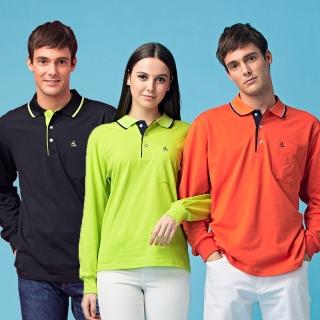 【PAUL SAILING】素色亮麗快乾棉長袖POLO衫(三色)