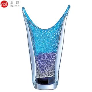 【ADERIA】日本津輕 手作藍海漸層花瓶(花瓶 花器)
