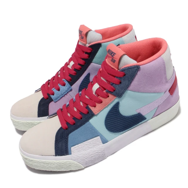 NIKE 耐吉 滑板鞋 Zoom Blazer Mid 運動 男女鞋 SB 異材質拼接 氣墊 避震 情侶款 藍 紫(DA8854-500)