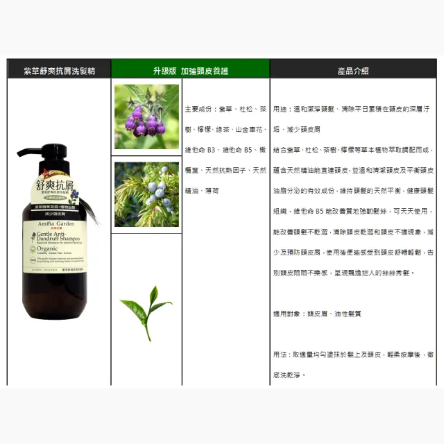 【Amma garden 艾瑪花園】有機洗髮精500ml x2入任選(紫草/洋甘菊/馬鞭草/藜麥/堅果/絲柏/銀杏/昆布/蜂膠/奇