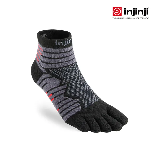 【Injinji】Ultra Run終極系列五趾短襪(碳黑)NAA64(終極系列 五趾襪 短襪 跑襪 機能襪)