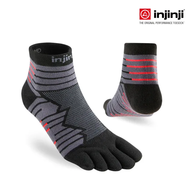 【Injinji】Ultra Run終極系列五趾短襪(碳黑)NAA64(終極系列 五趾襪 短襪 跑襪 機能襪)
