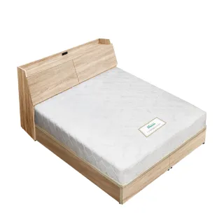 【A FACTORY 傢俱工場】吉米 MIT木心板床組 插座床箱+強化底+天絲墊 - 單大3.5尺