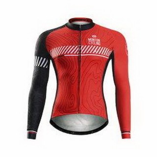 【MONTON】野望紅色抓絨長上衣(男性自行車服飾/長袖車衣/自行車衣/零碼)