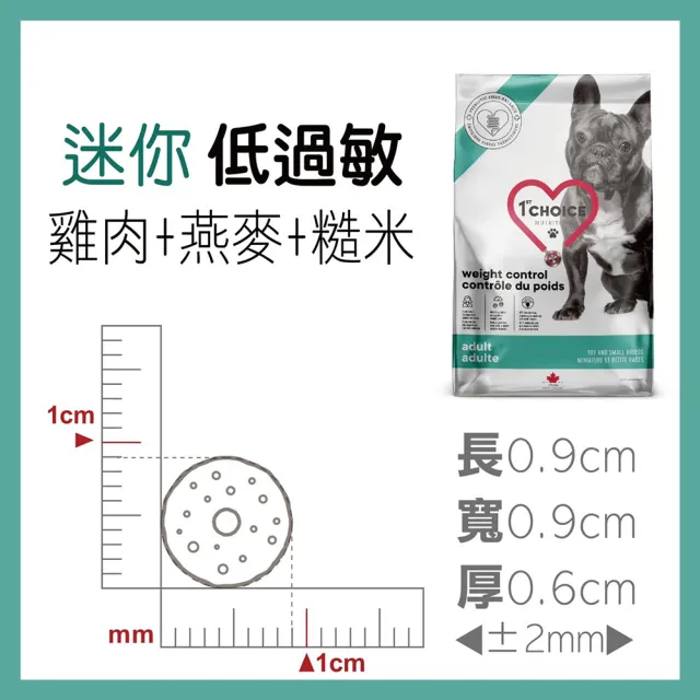 【1stChoice 瑪丁】低過敏迷你型成犬減重配方（雞肉+燕麥+糙米）2kg