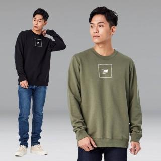 【Lee 官方旗艦】男裝 長袖厚T / 方框LOGO 共2色 標準版型(LL210330ANL / LL210330K11)