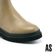【AS 集團】極致簡約流線後拉鍊牛皮厚底短靴(綠)