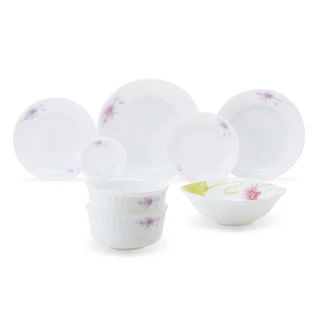 【CookPower 鍋寶】玉晶玻璃瓷碗餐盤8件組(EO-XM65Z2QW59432917)