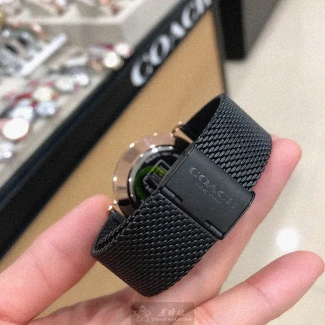 【COACH】COACH蔻馳男女通用錶型號CH00077(黑色錶面玫瑰金錶殼深黑色米蘭錶帶款)