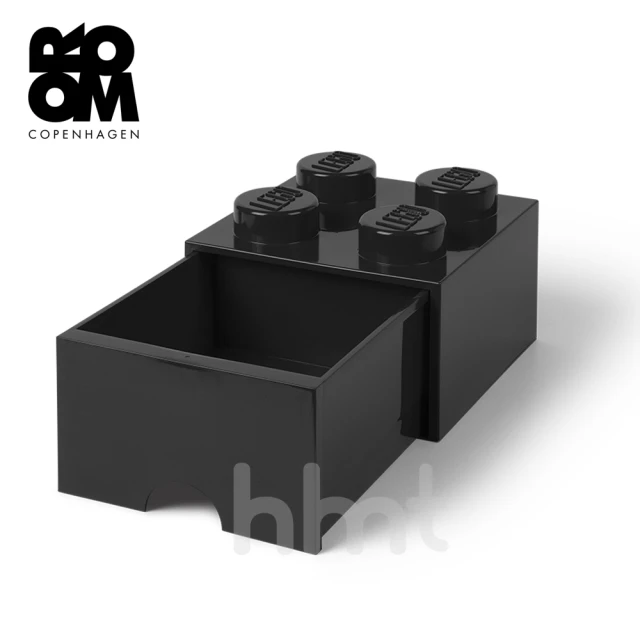 Room Copenhagen LEGO Brick Drawer 4樂高積木方塊四紐抽屜盒收納盒-黑色(樂高收納盒)