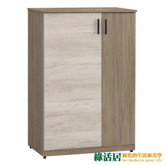 【綠活居】卡蘭  雙色2.7尺二門中高鞋櫃