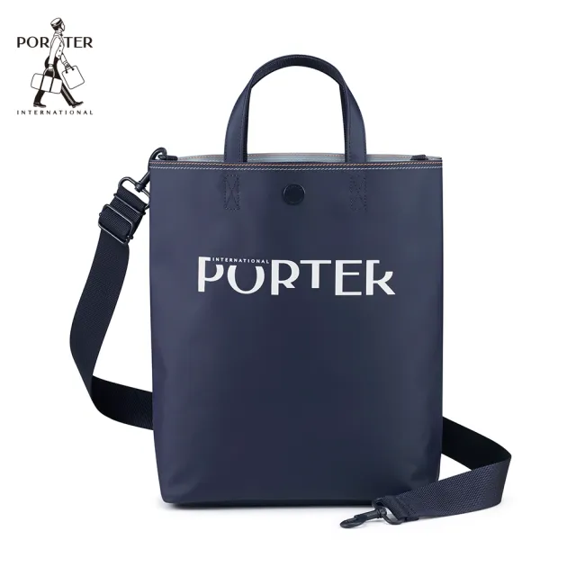 【PORTER INTERNATIONAL】復古新穎GAP托特包-L(深藍)