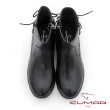 【CUMAR】輕量化彈力裝飾後綁帶短靴(黑色)