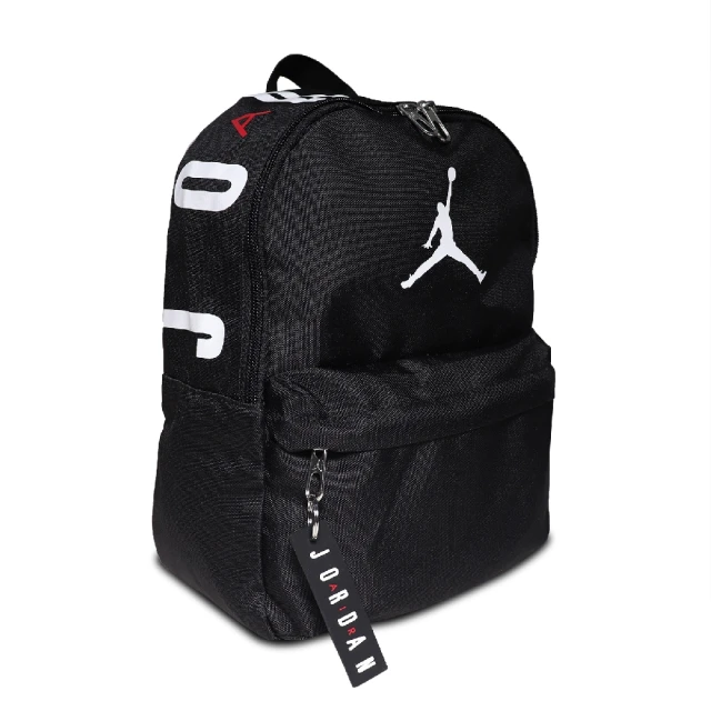 【NIKE 耐吉】後背包 Jordan Backpack 女款 兒童款 喬丹 水壺袋 小包 迷你包 黑 白(JD2213008TD-001)