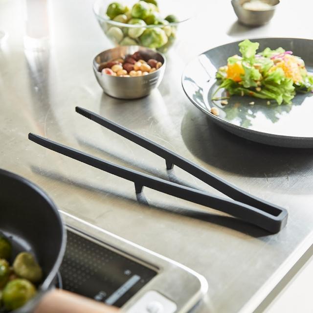 【YAMAZAKI】tower矽膠料理夾-黑(料理用具/烹調用具/矽膠料理用具)