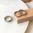 【00:00】韓國設計復古感作舊刻字個性3件套戒指(個性戒指 刻字戒指)