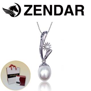 【ZENDAR】頂級淡水珍珠Daisy Paradise 小雛菊樂園蛋形珠項鍊 10mm(9006)