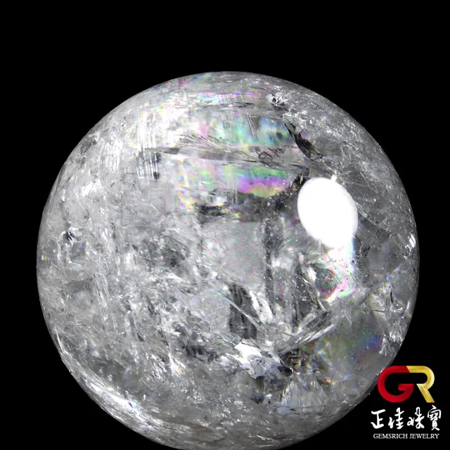 正佳珠寶】白水晶頂級彩虹白水晶球6.4kg 白水晶擺件｜特製木座(頂級