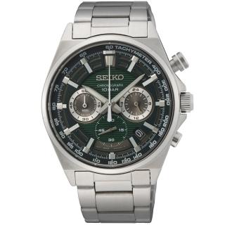 【SEIKO 精工】CS 賽車三眼計時手錶-41mm 禮物(8T63-00T0G/SSB405P1)